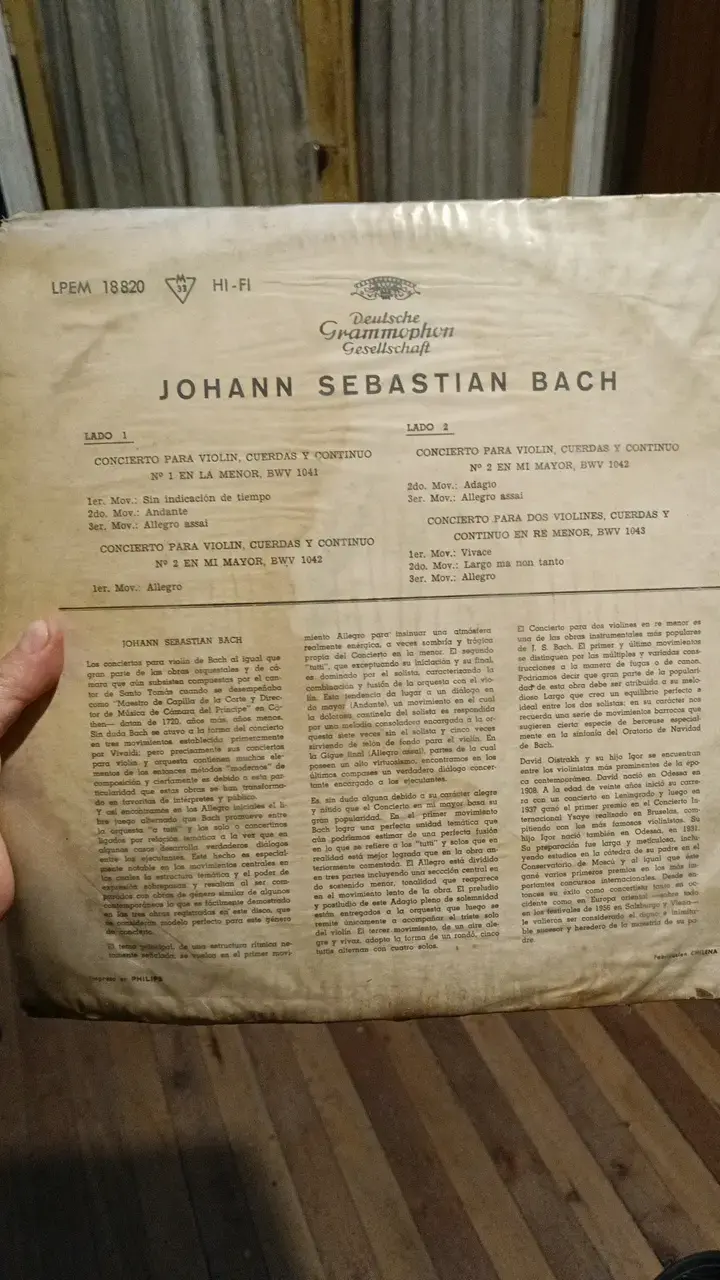 Vinilo Bach Conciertos para Violín David Oistrach - 2