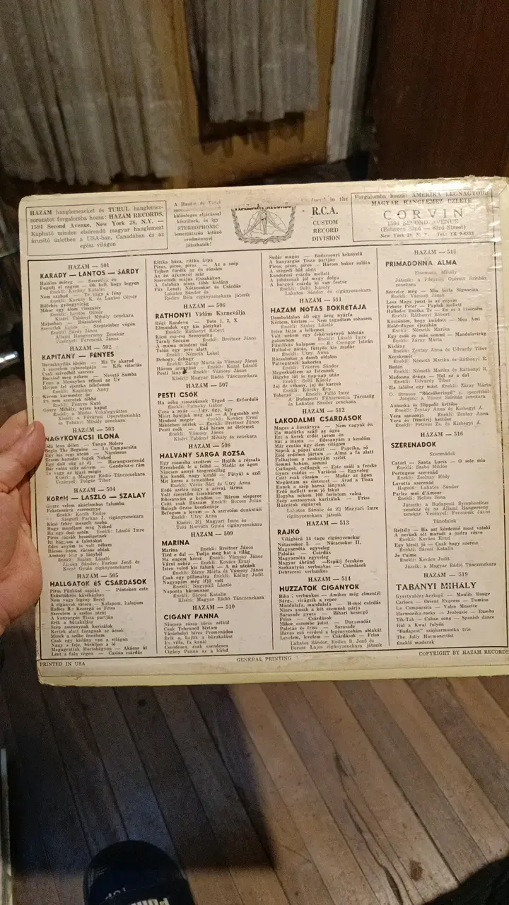 Vinilo de canciones folclóricas húngaras - 2