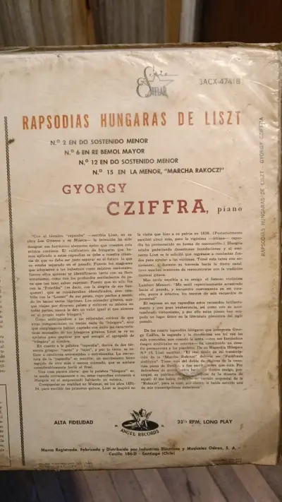 Vinilo Gyorgy Cziffra Liszt Rapsodias Hungaras - miniatura 2