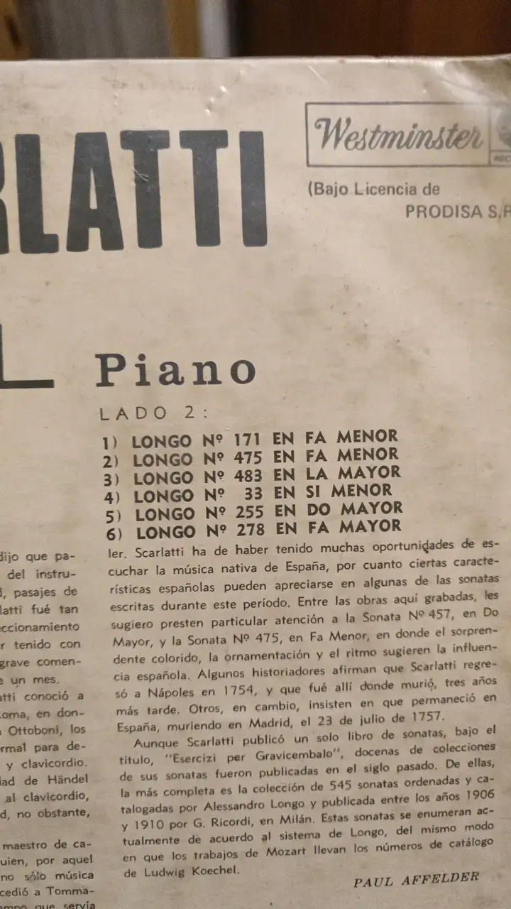 Vinilo Domenico Scarlatti Sonatas Clara Haskil - 3