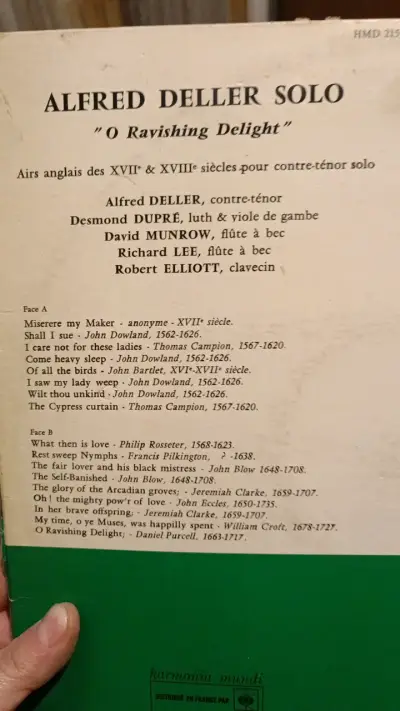 Vinilo Alfred Deller Solo - Música Clásica - miniatura 3