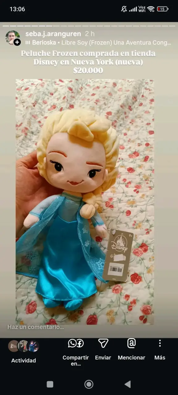 Peluche Elsa de Frozen Disney Store