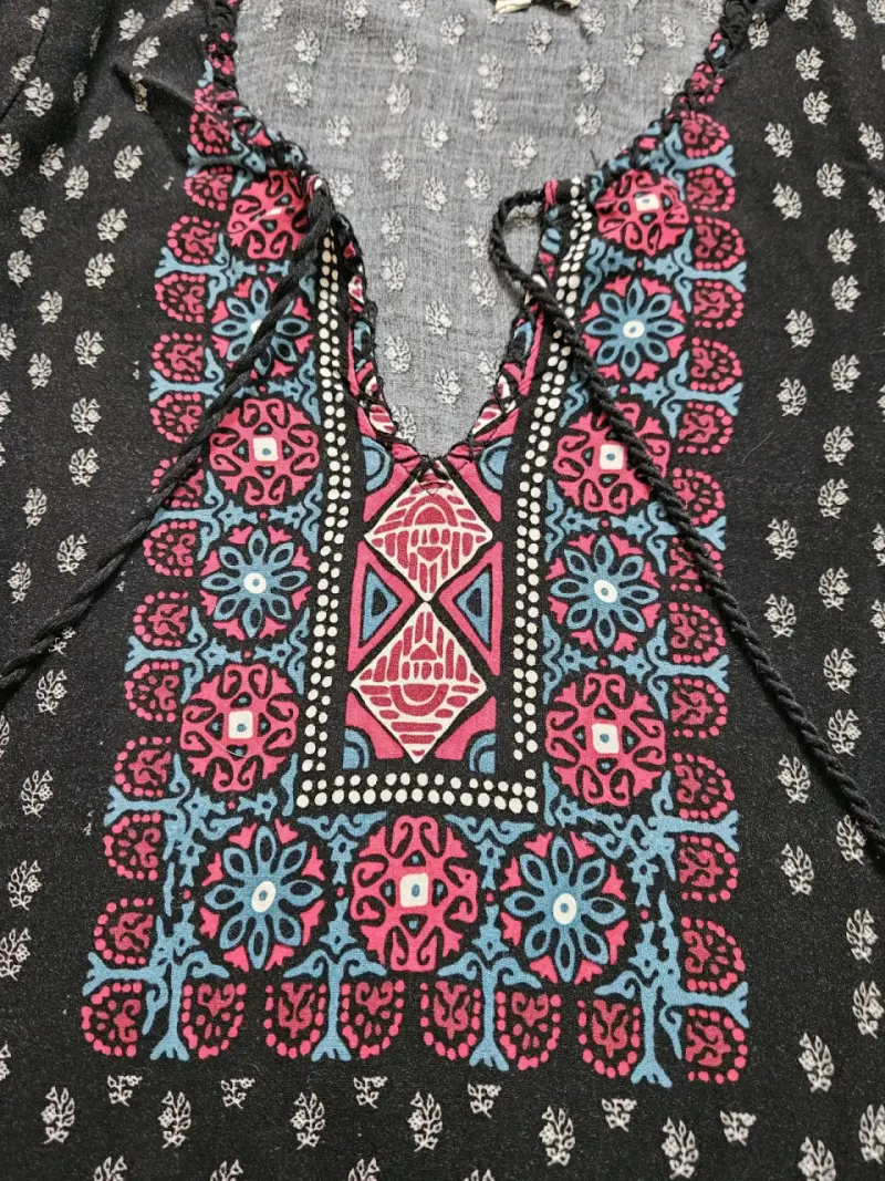 Vestido bohemio estampado multicolor - 4