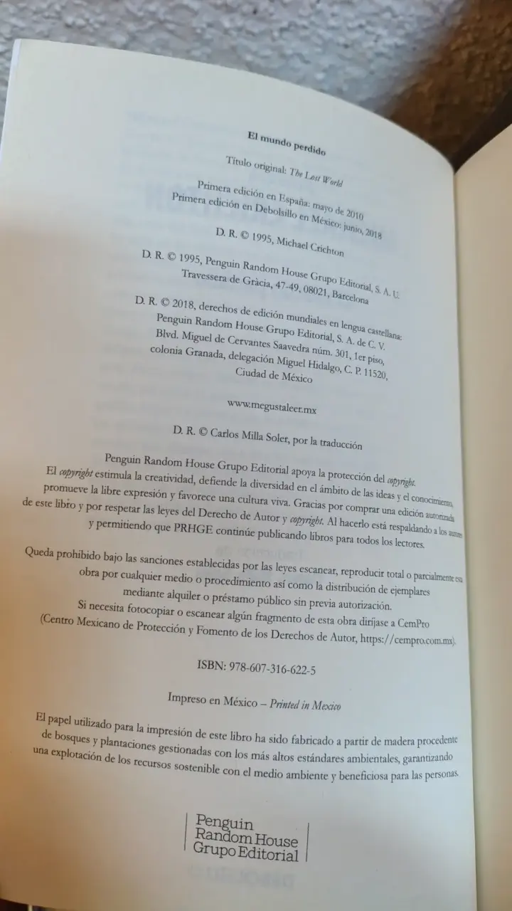 Libro 'El Mundo Perdido' de Michael Crichton - 4