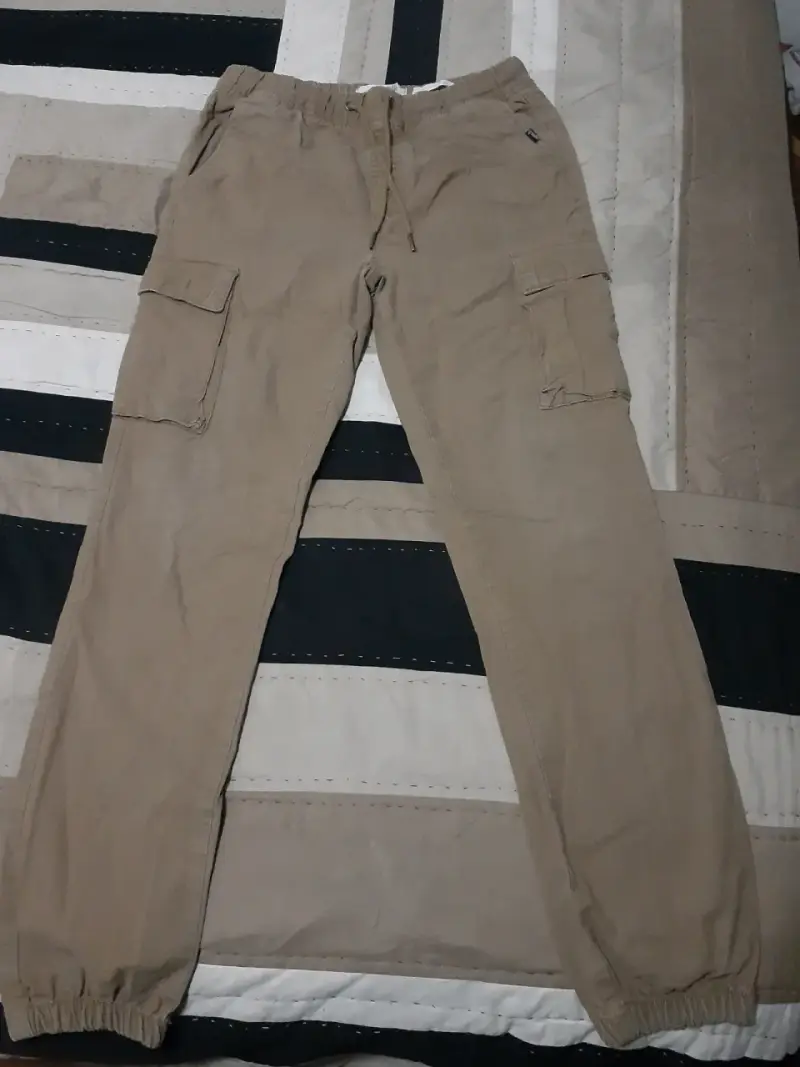 Pantalones cargo beige para hombre talla 16 - 1