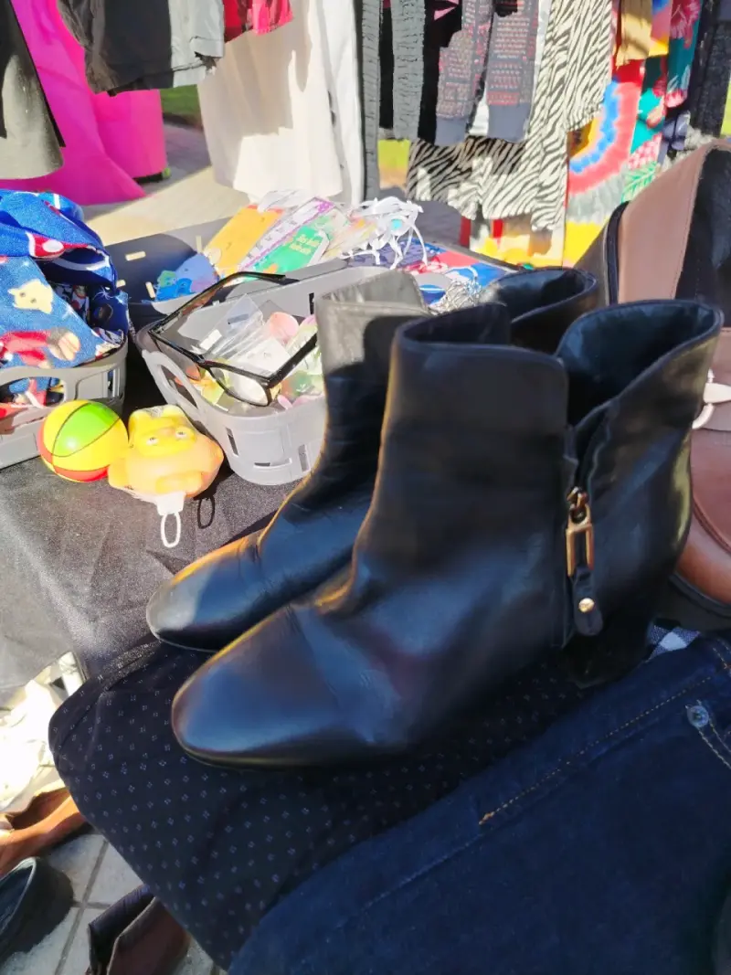 Botas de cuero negras para mujer - 2