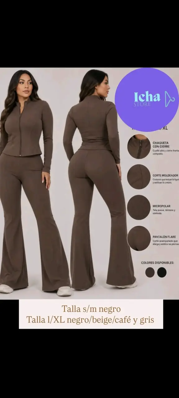 Conjunto deportivo micropolar café