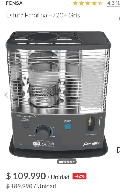 Estufa a parafina Fensa F720+ gris - miniatura 1