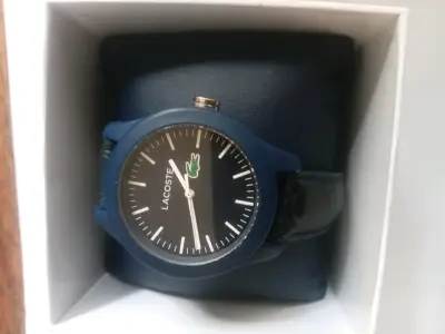 Reloj Lacoste azul con correa de cuero - miniatura 1