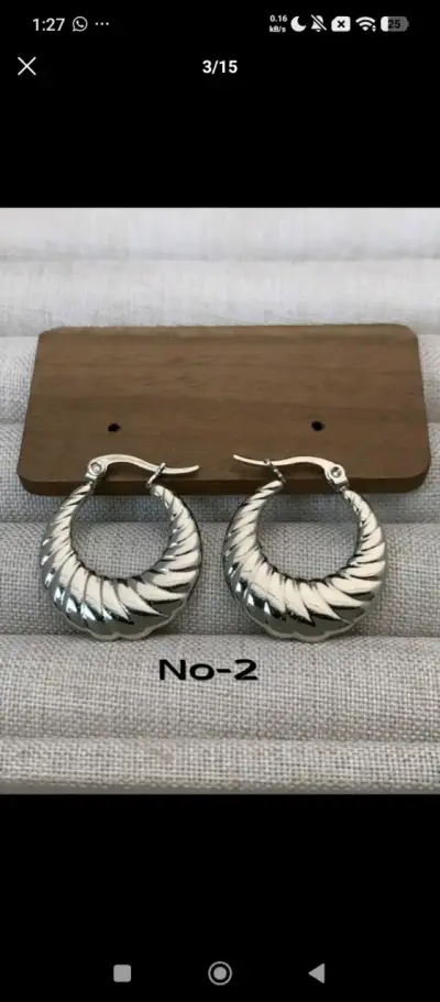 Aros de plata estilo trenzado - miniatura 1