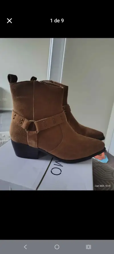 Botines nuevos n38 cuero - miniatura 1