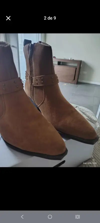 Botines nuevos n38 cuero - miniatura 2