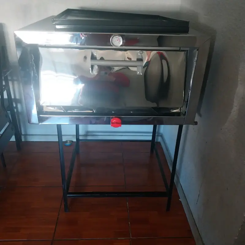 Horno de acero inoxidable con termómetro