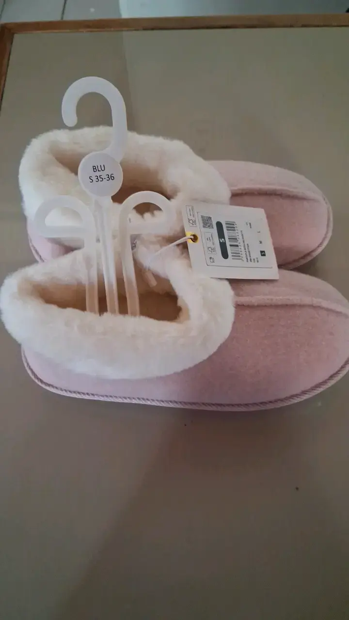 Pantuflas rosadas con forro de felpa - 2