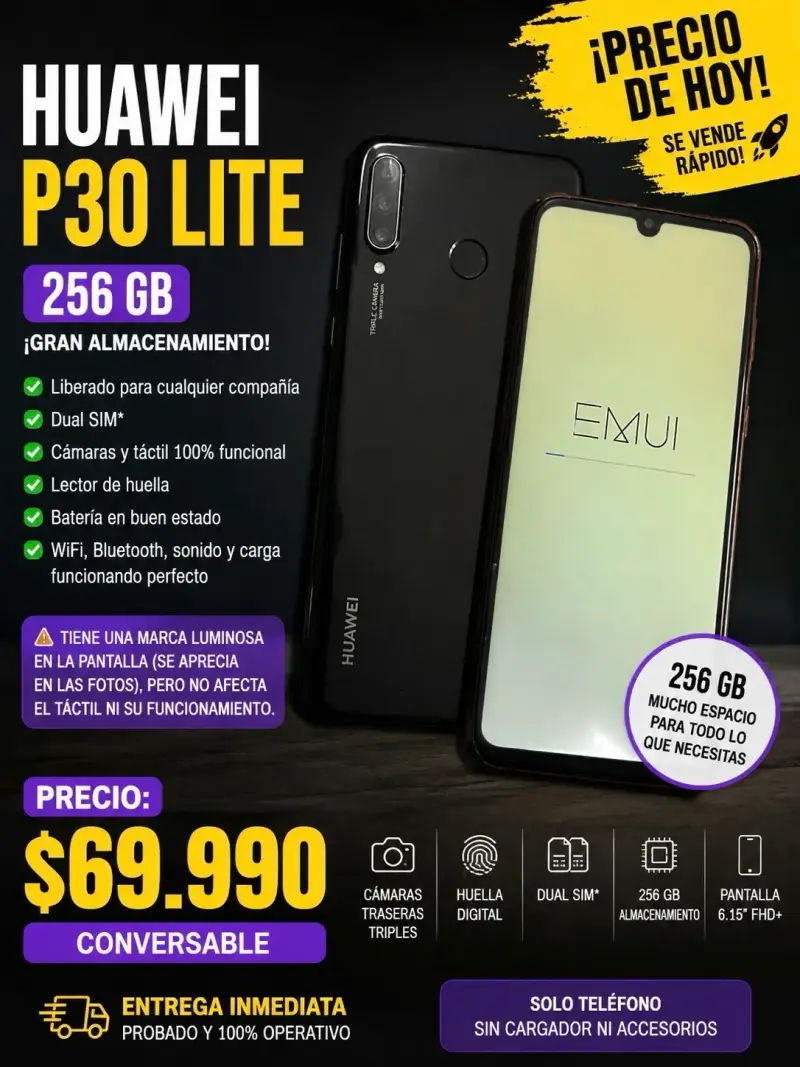 Huawei P30 Lite 256GB liberado - 1
