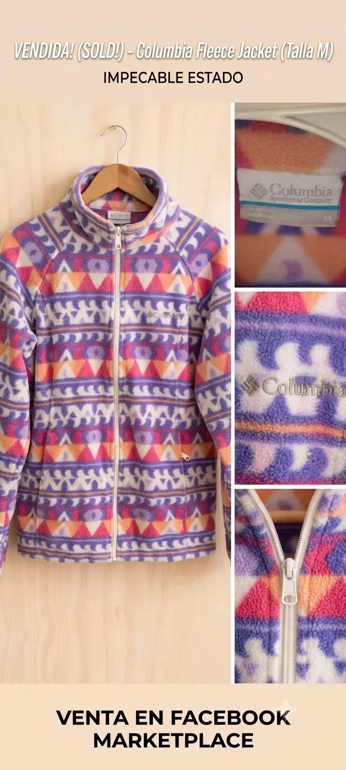 Chaqueta polar Columbia mujer original estampada - 3