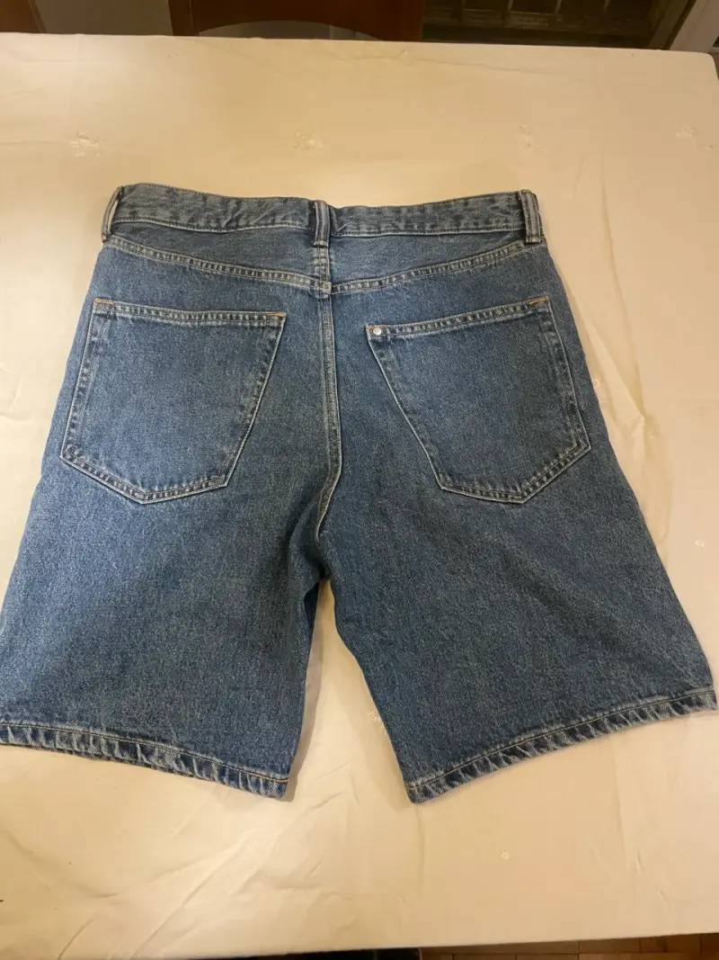 Shorts de mezclilla azul para hombre - 3
