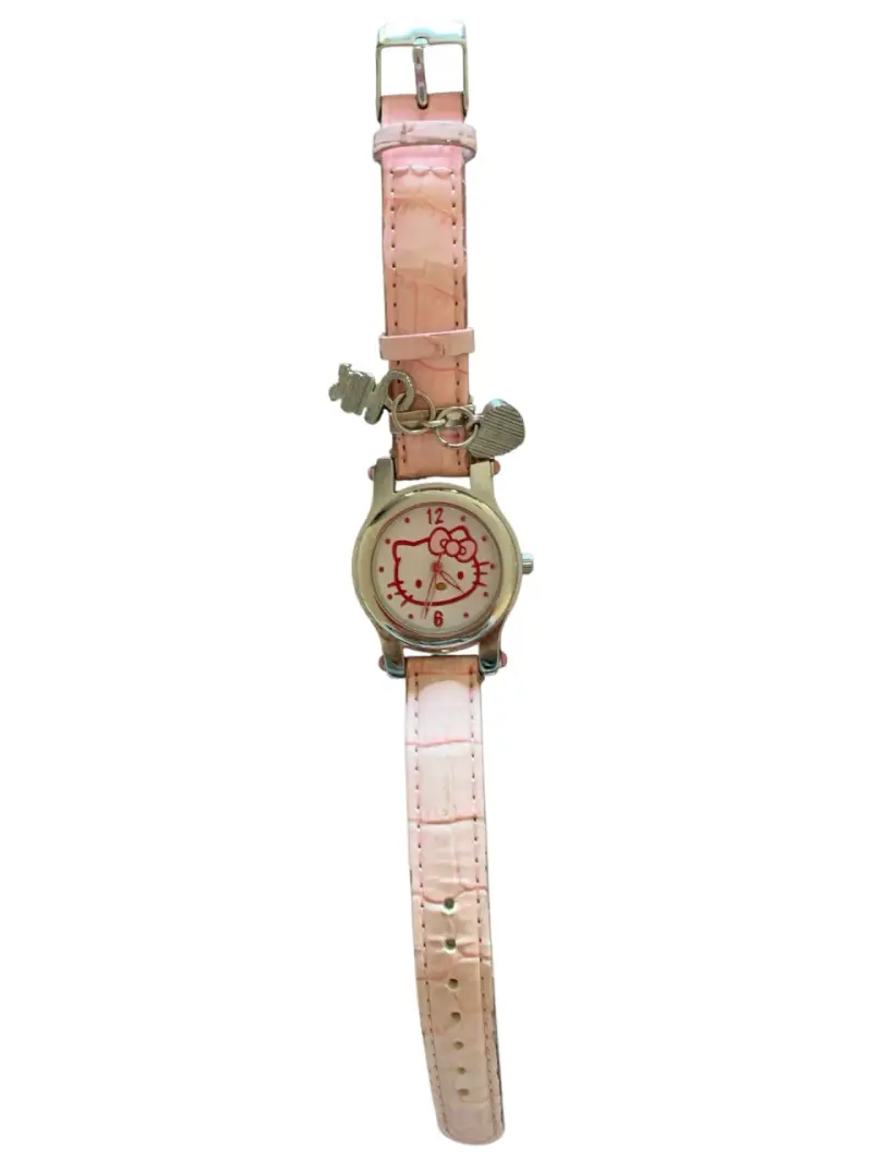 Reloj pulsera Hello Kitty rosa con dijes - 1