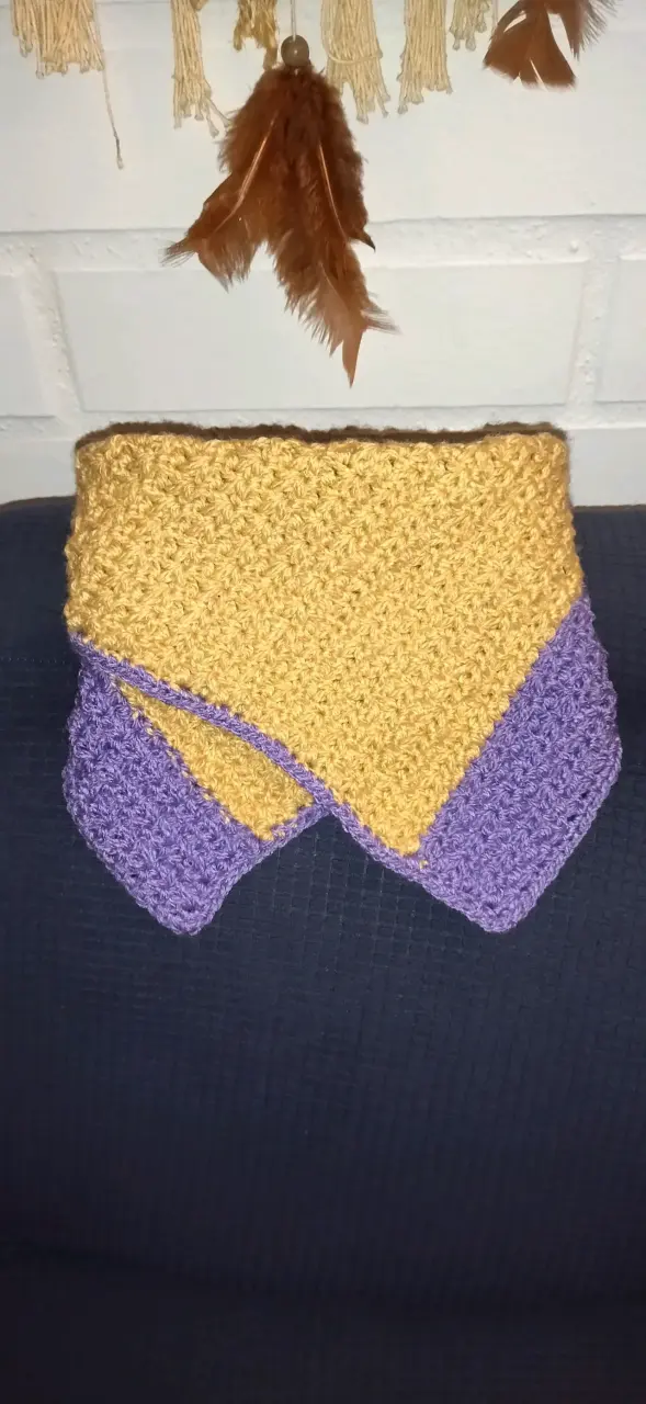 Cuello tejido a crochet bicolor - 2