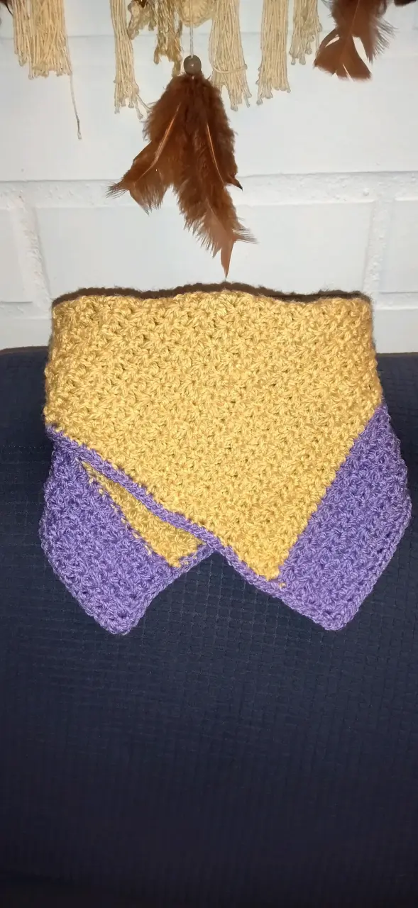 Cuello tejido a crochet bicolor - 3