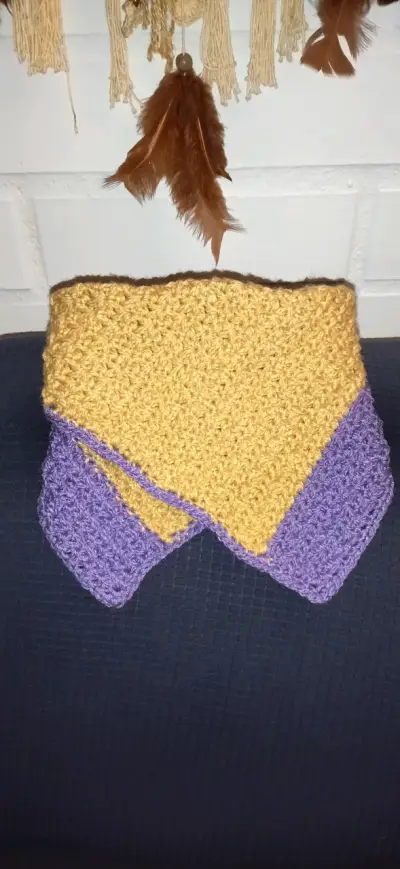 Cuello tejido a crochet bicolor - miniatura 3