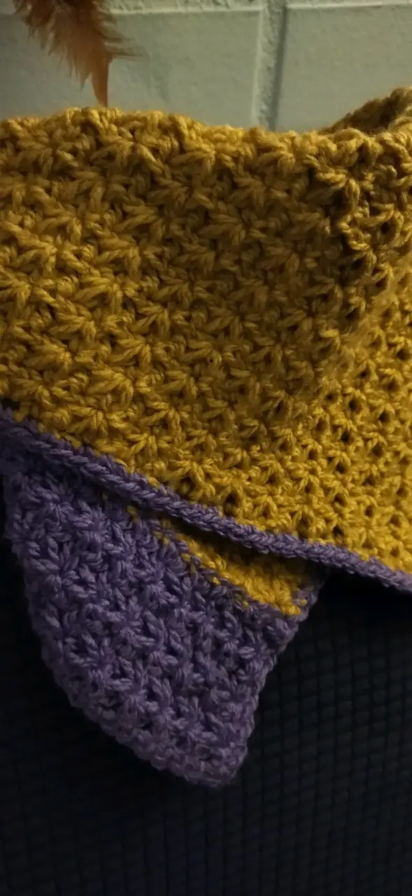 Cuello tejido a crochet bicolor - 6