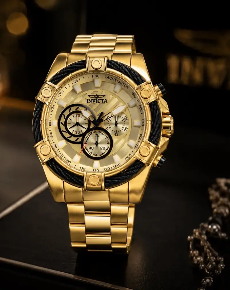 馃敟RELOJ INVICTA dorado cron贸grafo elegante馃敟 - 2