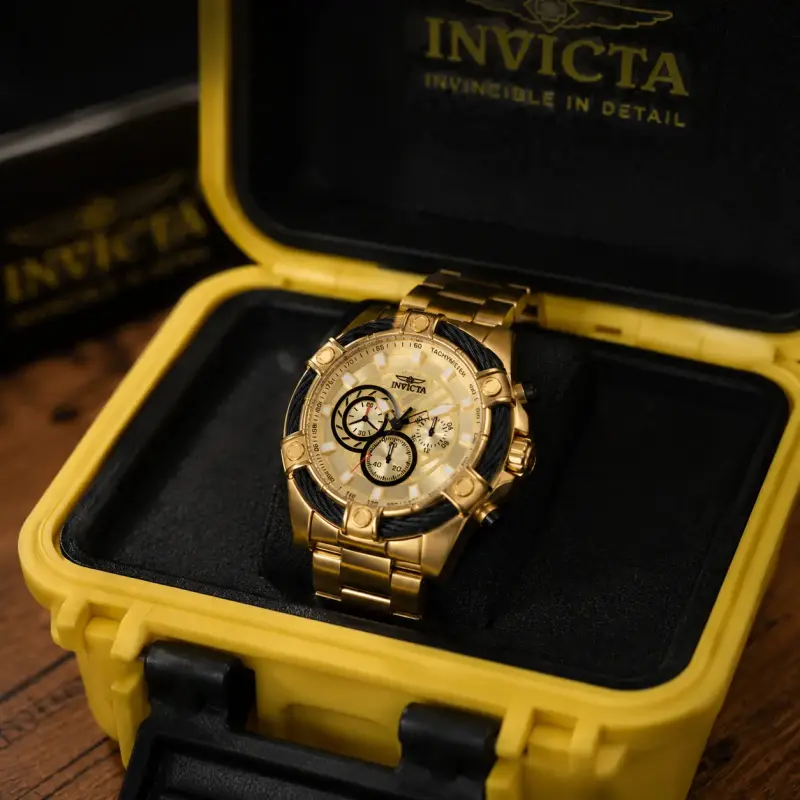 馃敟RELOJ INVICTA dorado cron贸grafo elegante馃敟 - 4