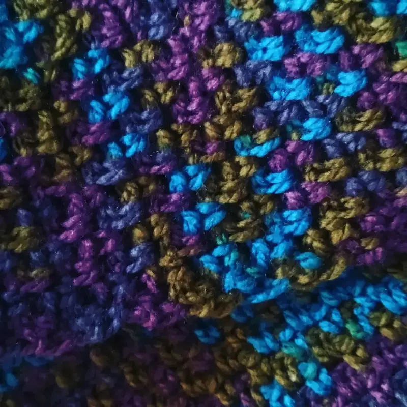Cuello tejido a crochet multicolor - 3