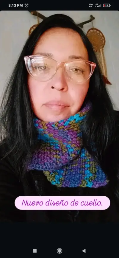 Cuello tejido a crochet multicolor - miniatura 5