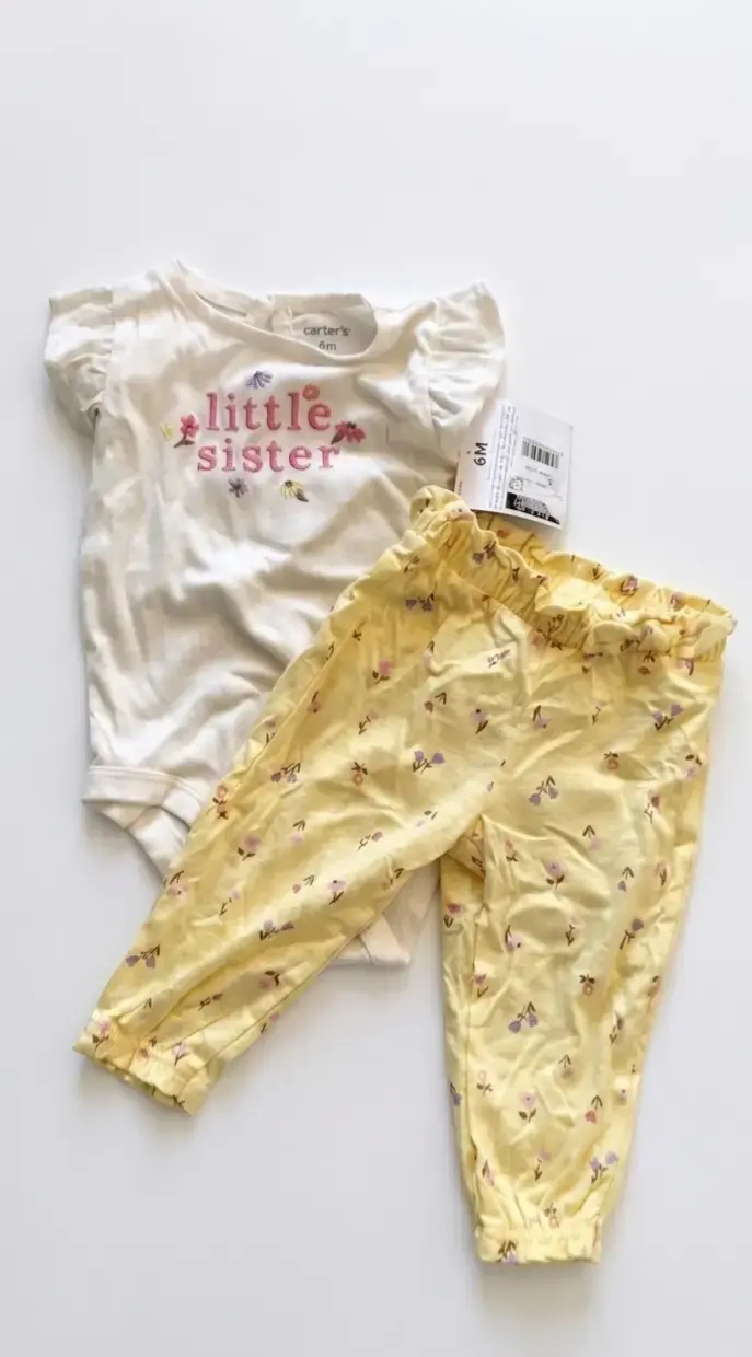 Conjunto bebé Carter's 6M "Little Sister"