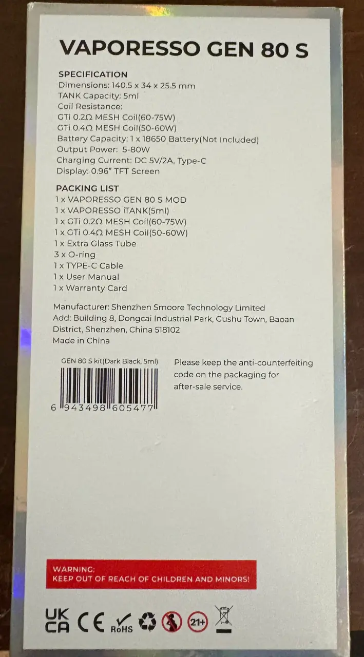 Vaporesso Gen 80 S Kit + 2 líquidos + 2 baterías - 2