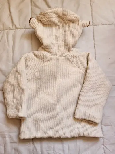 Polerón infantil con capucha de orejas beige - miniatura 1
