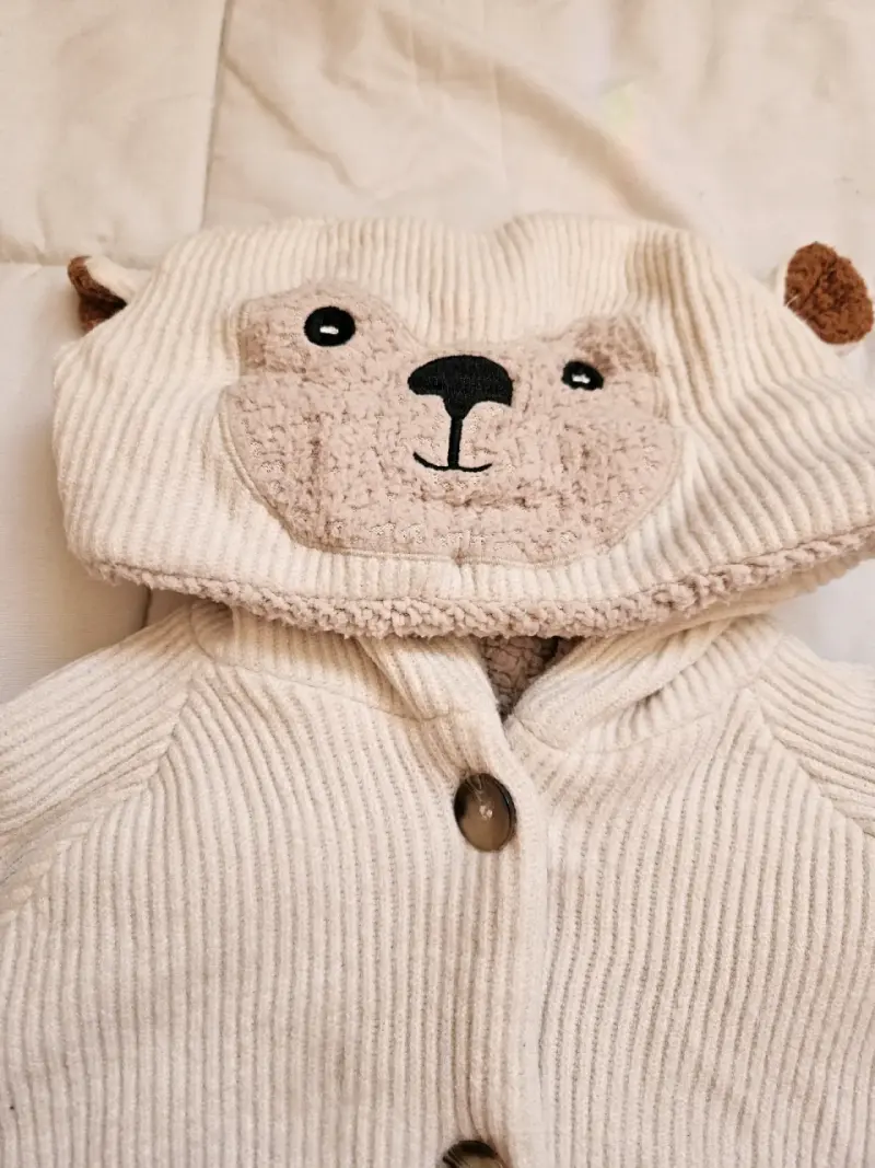 Polerón infantil con capucha de orejas beige - 2