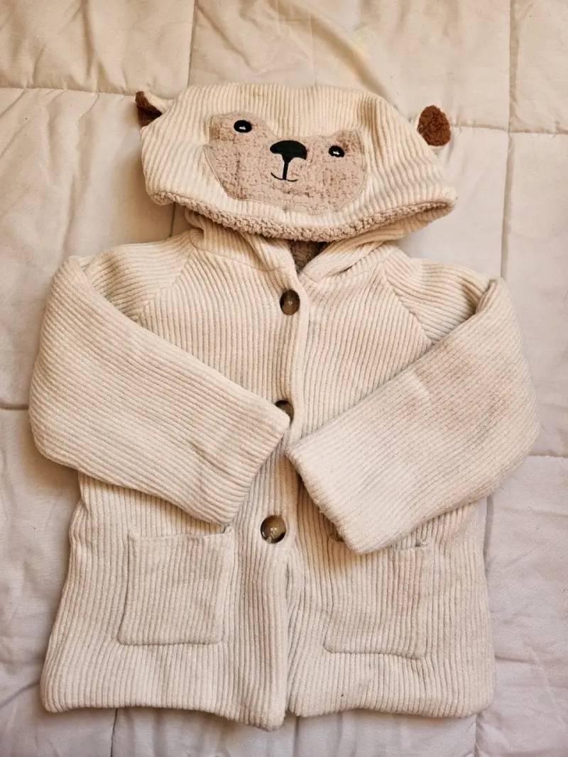 Polerón infantil con capucha de orejas beige - 5