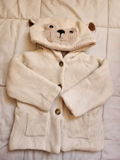 Polerón infantil con capucha de orejas beige - miniatura 5