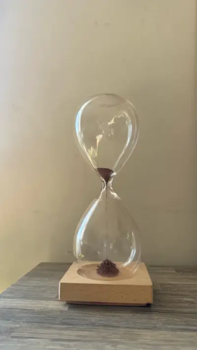 Reloj de arena imanes con base de madera - miniatura 1
