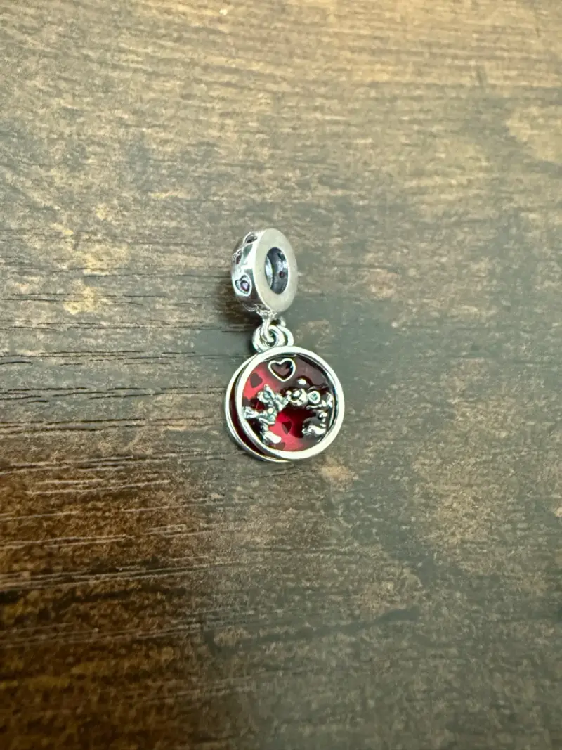 Charm colgante de plata con diseño de amor - 2