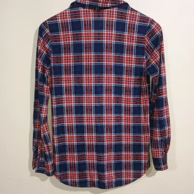 Camisa de franela a cuadros roja y azul - miniatura 2