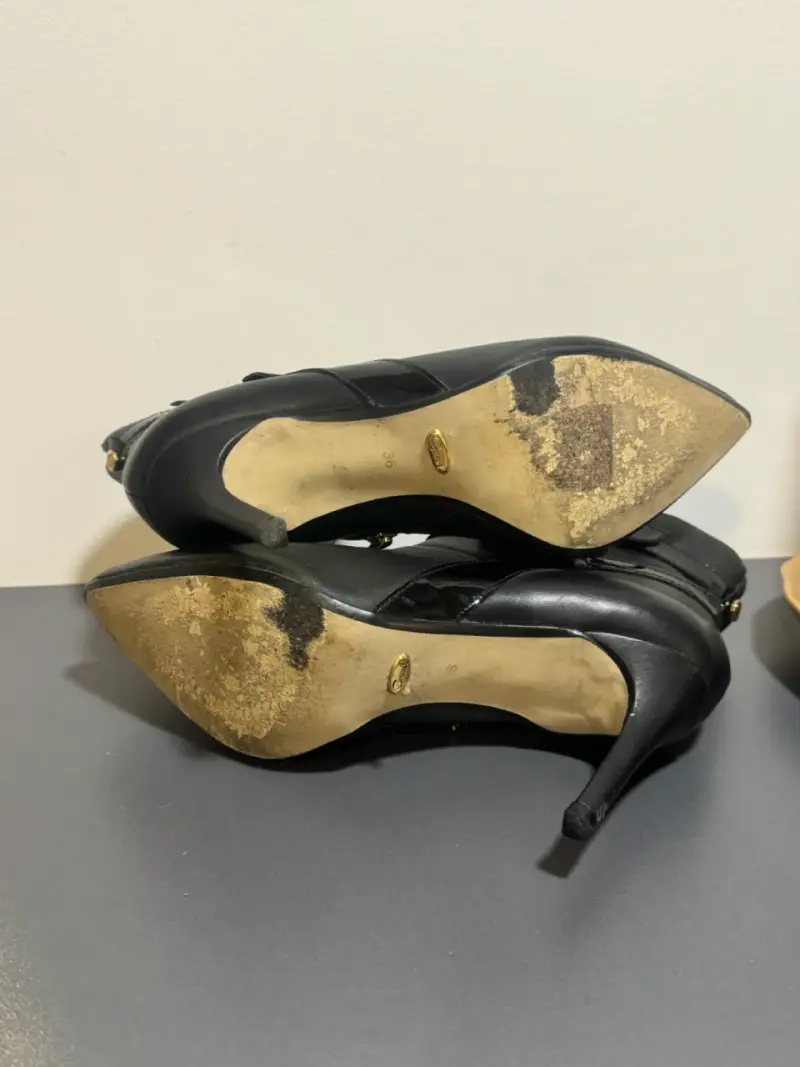 Botines de cuero gacel negro con hebillas - 3