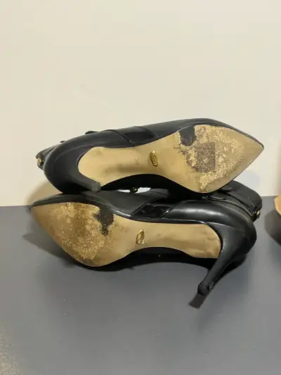 Botines de cuero gacel negro con hebillas - miniatura 3