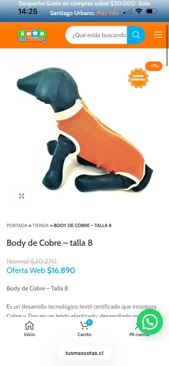 Bodies de Cobre Postoperatorios Talla 8 – Usados - 4