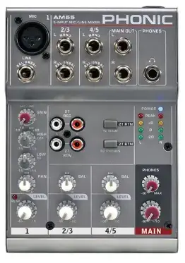 Mezclador de audio Phonic AM55 compacto - miniatura 1
