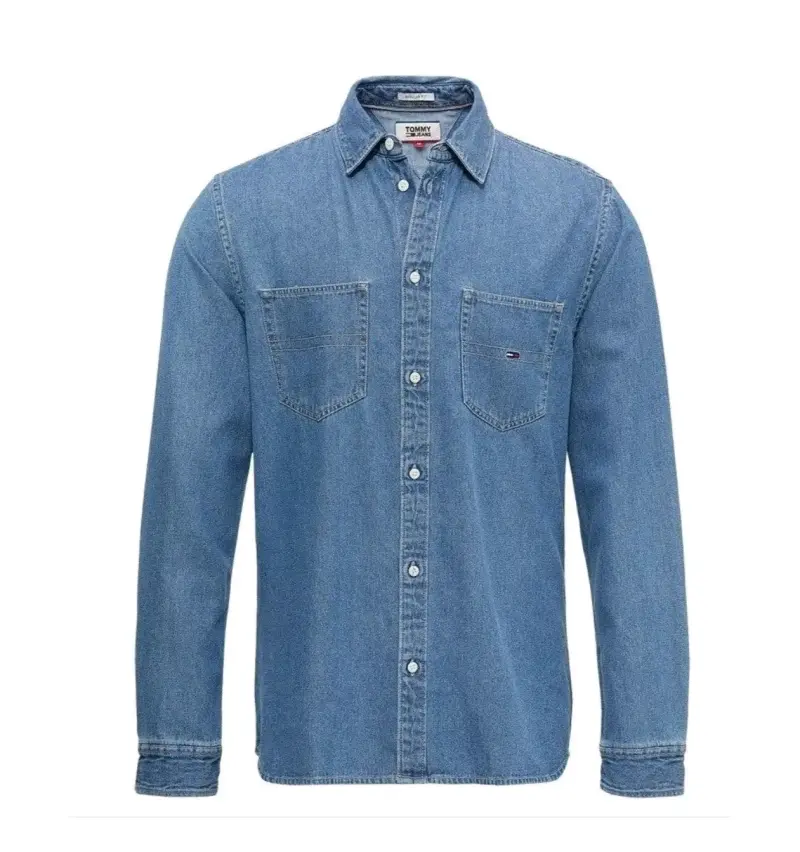 Camisa Denim Tommy Hilfiger Slim Fit Broches S/M - 3