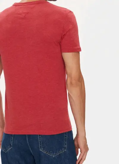 Polera Tommy Jeans Jaspe Hombre Rojo L Original - miniatura 4