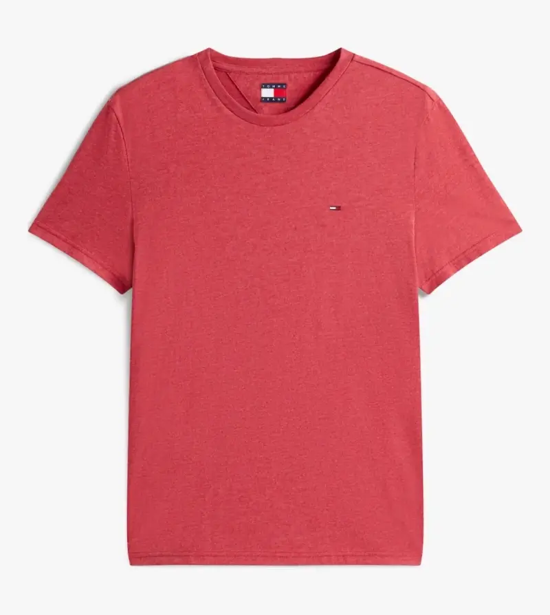 Polera Tommy Jeans Jaspe Hombre Rojo L Original - 5