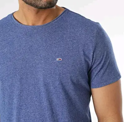 Polera Tommy Jeans Jaspe Hombre Azul M, Original - miniatura 1