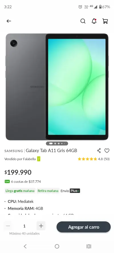 Tablet Samsung Galaxy Tab A11 - miniatura 3