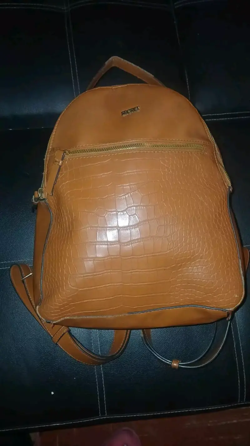 Mochila de cuero marrón Secret - 1
