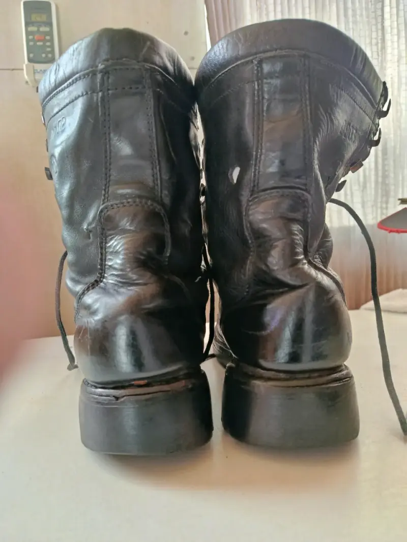 Botas militares de cuero negro para hombre - 3
